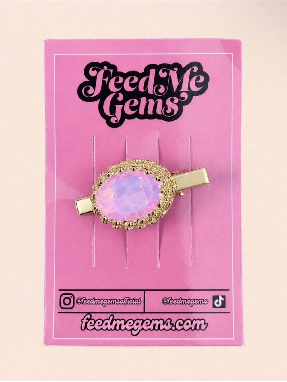 Feed Me Gems Pink Opal Aphrodite Hair Candy Clip - Picture 2 of 3